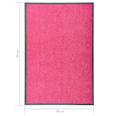 vidaXL Deurmat wasbaar 60x90 cm roze