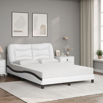 vidaXL Bed met matras kunstleer zwart en wit 120x200 cm