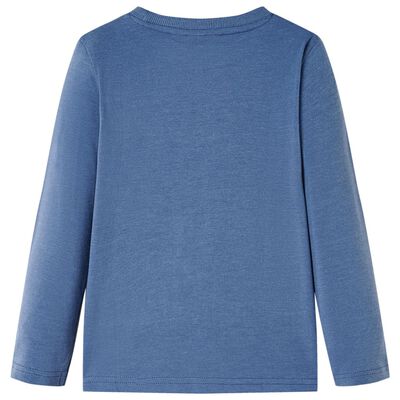 Kindershirt met lange mouwen 116 gemêleerd blauw