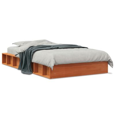 vidaXL Bedframe zonder matras massief grenenhout wasbruin 100x200 cm