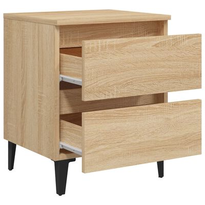 vidaXL Nachtkastjes 2 st 40x35x50 cm bewerkt hout sonoma eikenkleurig