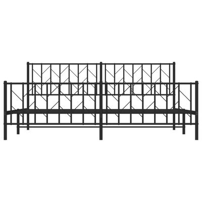 vidaXL Bedframe met hoofd- en voeteneinde metaal zwart 193x203 cm