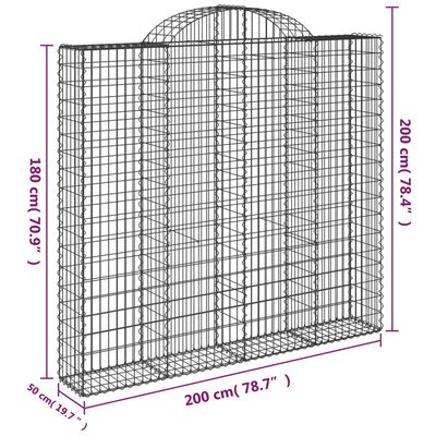 vidaXL Schanskorven 9 st gewelfd 200x50x180/200 cm ijzer