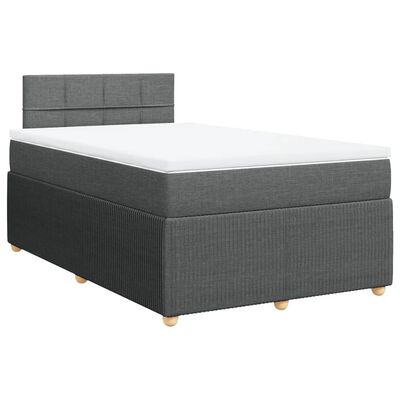 vidaXL Boxspring met matras stof donkergrijs 120x190 cm