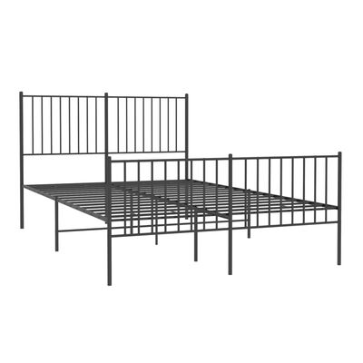 vidaXL Bedframe met hoofd- en voeteneinde metaal zwart 140x200 cm