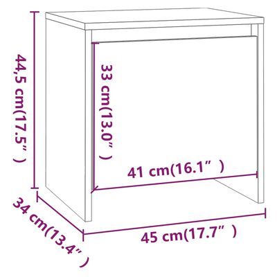 vidaXL Nachtkastjes 2 st 45x34x44,5 cm bewerkt hout bruin eikenkleur