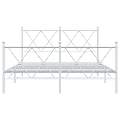 vidaXL Bedframe met hoofd- en voeteneinde metaal wit 140x200 cm