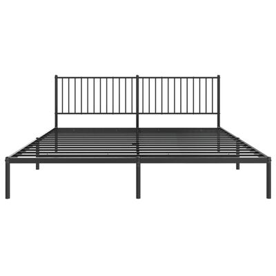 vidaXL Bedframe met hoofdbord metaal zwart 193x203 cm