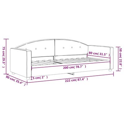 vidaXL Slaapbank 80x200 cm fluweel geel