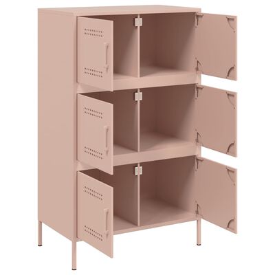 vidaXL Hoge kast 68x39x113 cm staal roze