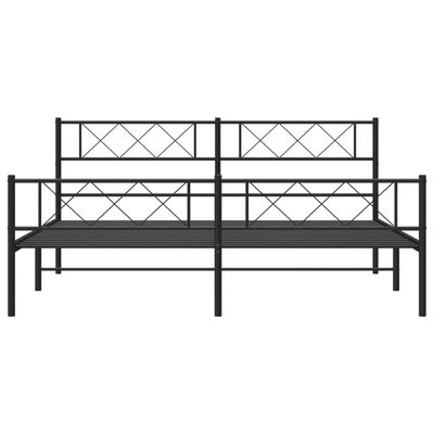 vidaXL Bedframe met hoofd- en voeteneinde metaal zwart 200x200 cm