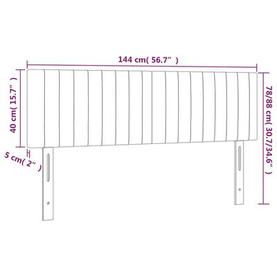 vidaXL Hoofdborden 2 st 72x5x78/88 cm stof donkergrijs