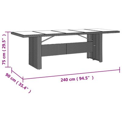 vidaXL 9-delige Bistroset met kussens poly rattan beige