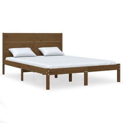 vidaXL Bedframe massief hout honingbruin 120x190 cm