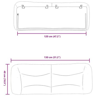 vidaXL Hoofdbordkussen 120 cm kunstleer bruin