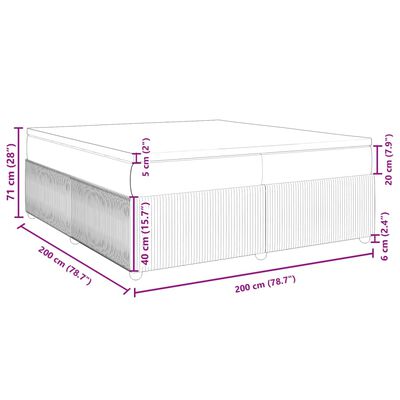 vidaXL Boxspring met matras stof donkerbruin 200x200 cm