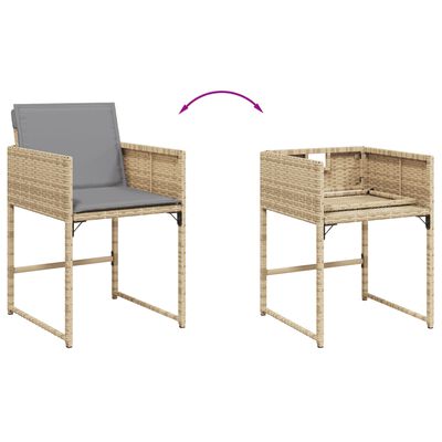 vidaXL 11-delige Tuinset met kussens poly rattan gemengd beige