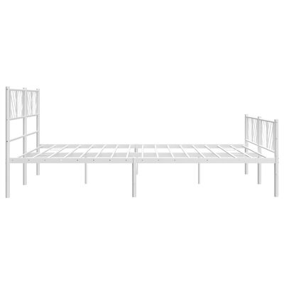 vidaXL Bedframe met hoofd- en voeteneinde metaal wit 193x203 cm