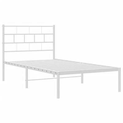 vidaXL Bedframe met hoofdbord metaal wit 80x200 cm