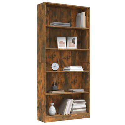 vidaXL Boekenkast 80x24x175 cm bewerkt hout gerookt eikenkleurig