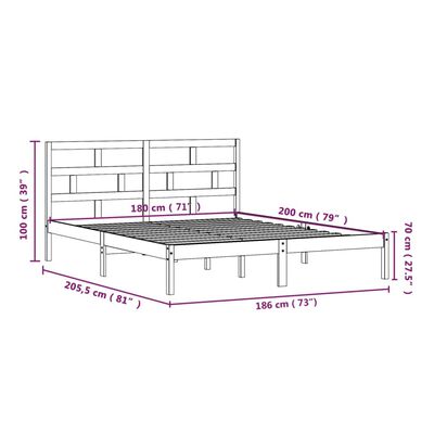 vidaXL Bedframe massief hout 180x200 cm