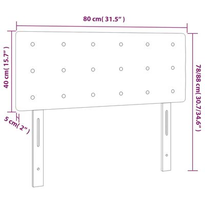 vidaXL Hoofdbord LED 80x5x78/88 cm stof lichtgrijs