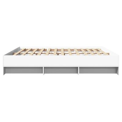 vidaXL Bedframe massief hout wit 200x200 cm