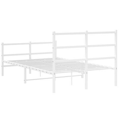 vidaXL Bedframe met hoofd- en voeteneinde metaal wit 120x190 cm