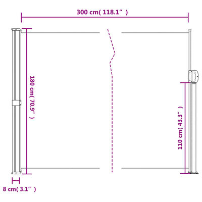 vidaXL Windscherm uittrekbaar 180x300 cm beige