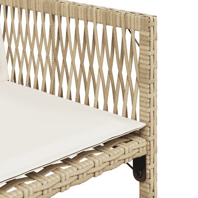 vidaXL 7-delige Tuinset met kussens poly rattan beige