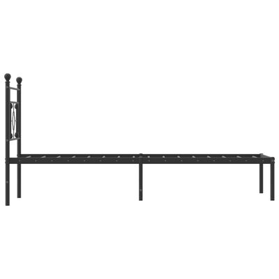 vidaXL Bedframe met hoofdbord metaal zwart 80x200 cm