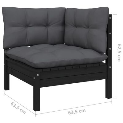 vidaXL 8-delige Loungeset met kussens massief grenenhout