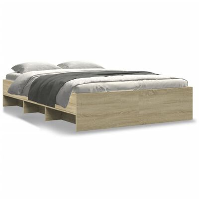 vidaXL Bedframe zonder matras hout sonoma eikenkleurig 140x200 cm