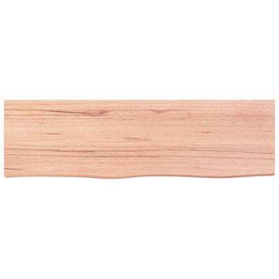 vidaXL Wastafelblad 100x30x(2-4) cm behandeld massief hout lichtbruin