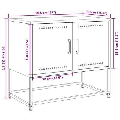 vidaXL Tv-meubel 68,5x39x60,5 cm staal olijfgroen