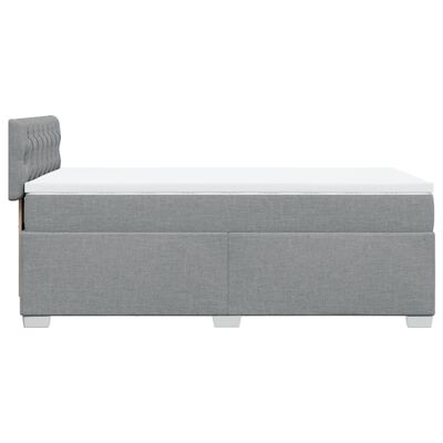 vidaXL Boxspring met matras stof lichtgrijs 100x200 cm