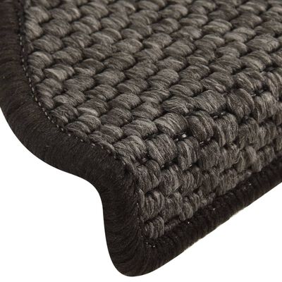 vidaXL Trapmatten zelfklevend 15st sisal-look 65x21x4cm antracietkleur