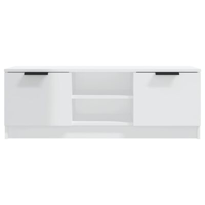 vidaXL Tv-meubel 102x35x36,5 cm bewerkt hout hoogglans wit