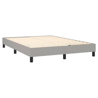 vidaXL Boxspring met matras stof lichtgrijs 140x190 cm