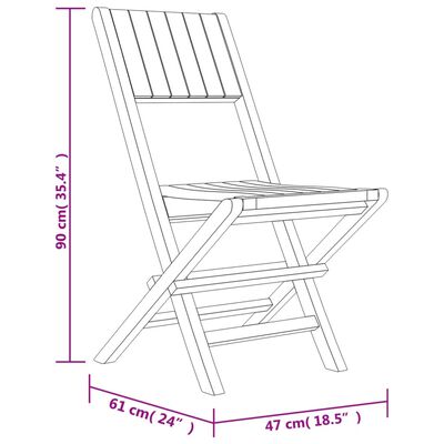 vidaXL Tuinstoelen 6 st inklapbaar 47x61x90 cm massief teakhout