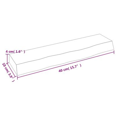 vidaXL Wandschap 40x10x4 cm behandeld massief eikenhout lichtbruin