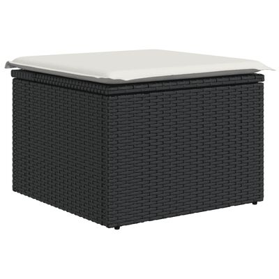 vidaXL 5-delige Loungeset met kussens poly rattan zwart