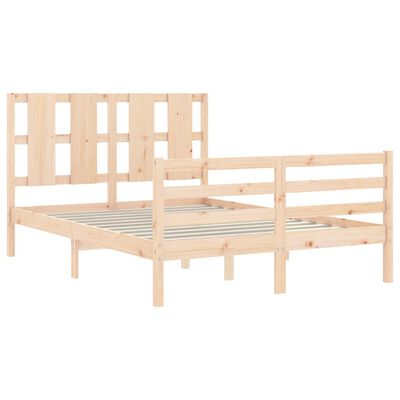 vidaXL Bedframe met hoofdbord massief hout 140x190 cm