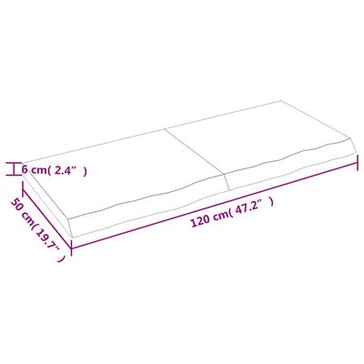 vidaXL Wandschap 120x50x(2-6)cm behandeld massief eikenhout lichtbruin