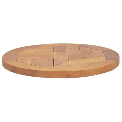 vidaXL Tafelblad rond 2,5 cm 40 cm massief teakhout