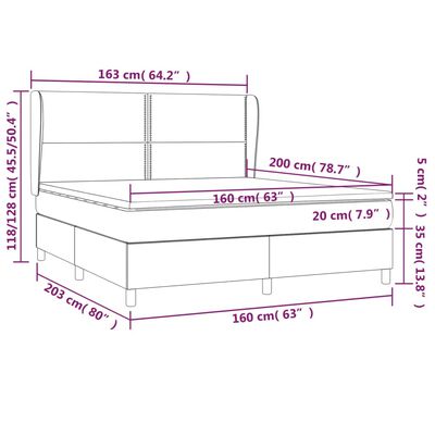 vidaXL Boxspring met matras kunstleer wit 160x200 cm