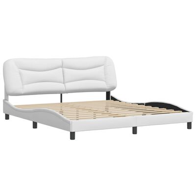 vidaXL Bedframe met hoofdbord kunstleer wit 180x200 cm