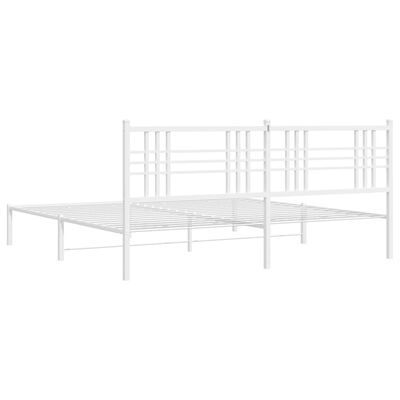 vidaXL Bedframe met hoofdbord metaal wit 183x213 cm