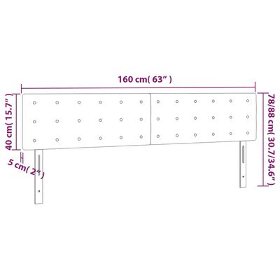 vidaXL Hoofdbord LED 160x5x78/88 cm stof taupe