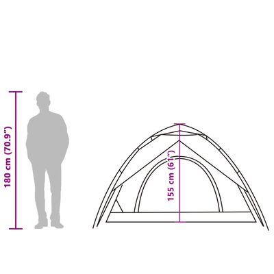 vidaXL Koepeltent 5-persoons snelontgrendeling groen